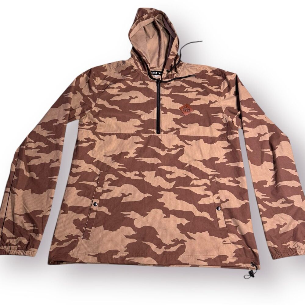 Reef Tango Anorak Lightweight Windbreaker‎ Brown Camouflage Size Medium Gorpcore